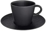 Villeroy & Boch Manufacture Rock Espressotasse mit Untertasse schwarz
