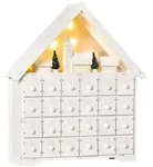 HOMCOM - Adventskalender - 39 x 9 x 42 cm - wei&szlig;