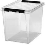 smartstore Aufbewahrungsbox CLASSIC 25 L, transparent Clips: schwarz 1 St&uuml;ck