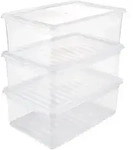 Keeeper - Set mit 3 Aufbewahrungsboxen 11L Transparent, Kollektion Bea