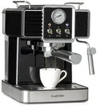 Klarstein Gusto Classico Espressomaker 1350 Watt 20 Bar Druck 1,5 Liter Schwarz
