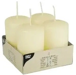 Papstar 4 Stumpenkerzen &Oslash; 50 mm &middot; 80 mm elfenbein "Ivory" mit Flachkopf