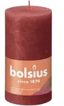 Stumpenkerze Rustik Shine 8cm &Oslash; 6,8cm Zartes Rot