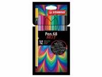 Fasermaler Pen 68, Kartonetui „ARTY" mit 12 Stiften