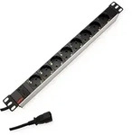 ROLINE 19-Zoll-Steckdosenleiste 8fach + C14-Stecker, silberfarben, 2 m