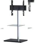 Ebuy24 Nalano Fernsehtisch mit 1 Glasregal und Glasfuss Silberfarbig,...