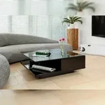 SalesFever Couchtisch quadratisch | zwei Schubladen | MDF-Holz | B 100 x T 100 x H 36