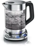 Arendo Wasserkocher 1,5 l, 2200 W, Edelstahl Glas, mit Basisstation &