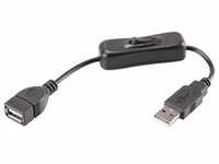 renkforce USB-Verlängerungskabel A/A mit Ein-/Aus-Schalter 0.25 m
