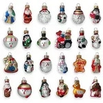 Krebs Glas Lauscha Mini-Figurensortiment 3cm Glasformen 24-teilig, mundgeblasen,