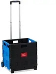 Relaxdays Einkaufstrolley klappbar, Teleskop-Griff, 2 Gummi Rollen, bis 35 kg,