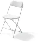 Feros Budget Klappstuhl wei&szlig;/wei&szlig;, klappbar und stapelbar, Stahlgestell, 43x49x80cm