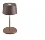 Zafferano Olivia Pro Mini Corten-LED-Tischleuchte, wiederaufladbar und dimmbar