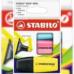 Textmarker - STABILO BOSS MINI - 3er Pack - gelb, blau, pink