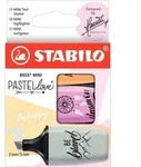 Textmarker Stabilo BOSS MINI, 2 - 5 mm, 3er Etui, Pastell sortiert, Farben: