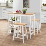 vidaXL Bar Set 3 St&uuml;ck MDF Wei&szlig;