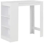 vidaXL Bartisch mit Regal Wei&szlig; 110x50x103 cm