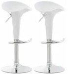 CLP 2er Set Barhocker Saddle wei&szlig;