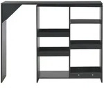 vidaXL Bartisch mit abnehmbarer Ablage, Schwarz, 138 x 39 x 110 cm, festes