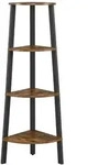 UAC Eckregal, Leiterregal, Standregal, B&uuml;cherregal, 4 Ebenen 125 cm vintage, schwarz