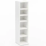 WOHNLING B&uuml;cherregal WL5.336 Wei&szlig; 21x91x25,5 cm Wandregal 6 F&auml;cher Standregal