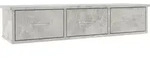 vidaXL Wand-Schubladenregal Betongrau 88x26x18,5 cm Holzwerkstoff