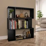 vidaXL B&uuml;cherregal/Raumteiler Schwarz 80x24x96 cm Holzwerkstoff
