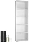 tectake B&uuml;cherregal Lexi 5 F&auml;cher 60x30x190cm Wei&szlig;