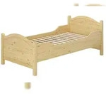 Erst-Holz Seniorenbett extra hoch Rollrost 90x200 Massivholz Kiefer Holzbett