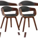 CLP 2er Set St&uuml;hle Kingston Kunstleder walnuss/schwarz