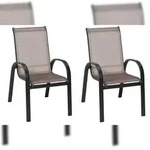 Merxx Amalfi Stapelsessel Set 2tlg., 2 Stapelsessel, Aluminium/Textil,