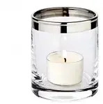 EDZARD Windlicht Molly (H&ouml;he 8 cm), mundgeblasenes Kristallglas mit Platinrand