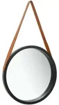 vidaXL Wandspiegel mit Riemen 50 cm Schwarz