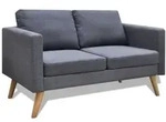 vidaXL Sofa 2-Sitzer Stoff Dunkelgrau