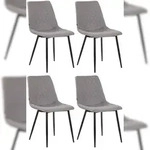 CLP 4er Set Esszimmerst&uuml;hle Telde Stoff Stoff HBT: 83x45x57 cm grau