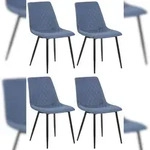 CLP 4er Set Esszimmerst&uuml;hle Telde Stoff Stoff HBT: 83x45x57 cm blau