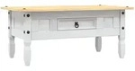 vidaXL Couchtisch Mexiko-Stil Kiefernholz Wei&szlig; 100x55x44 cm