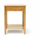 Relaxdays Beistelltisch mit Schublade, HxBxT:51,5x40,5x30,5cm, aus robustem Holz,
