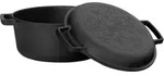 BRIZOLL Gusseisen Topf 4L Gusseisentopf &Oslash; 24cm Brotbacken Kochtopf mit