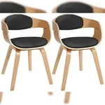 CLP 2er Set St&uuml;hle Kingston Kunstleder natura/schwarz