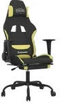vidaXL Gaming-Stuhl mit Massage & Fu&szlig;st&uuml;tze Schwarz und Hellgr&uuml;n Stoff