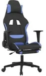 vidaXL Gaming-Stuhl mit Fu&szlig;st&uuml;tze Schwarz und Blau Stoff