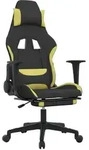 vidaXL Gaming-Stuhl mit Fu&szlig;st&uuml;tze Schwarz und Hellgr&uuml;n Stoff