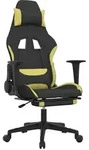 vidaXL Gaming-Stuhl mit Massage & Fu&szlig;st&uuml;tze Schwarz und Hellgr&uuml;n Stoff