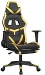 vidaXL Gaming-Stuhl mit Massage & Fu&szlig;st&uuml;tze Schwarz Golden Kunstleder