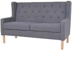 vidaXL Sofa 2-Sitzer Stoff Grau