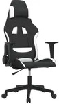 vidaXL Gaming-Stuhl mit Massagefunktion Schwarz und Wei&szlig; Stoff