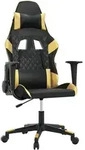 vidaXL Gaming-Stuhl mit Massagefunktion Schwarz & Golden Kunstleder