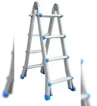 Vago-Tools Alu Leiter Klappleiter 4 x 4 Stufen Teleskopleiter