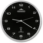 Monzana Funk Wanduhr Funkuhr 31cm Schwarz Silber
